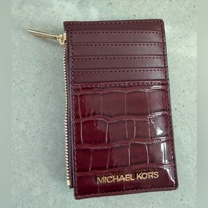 NWT Michael Kors Burgundy Card Holder